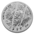 2019 South Korea 3 oz Silver Tiger BU 2019 South Korea 3 oz Silver Tiger BU